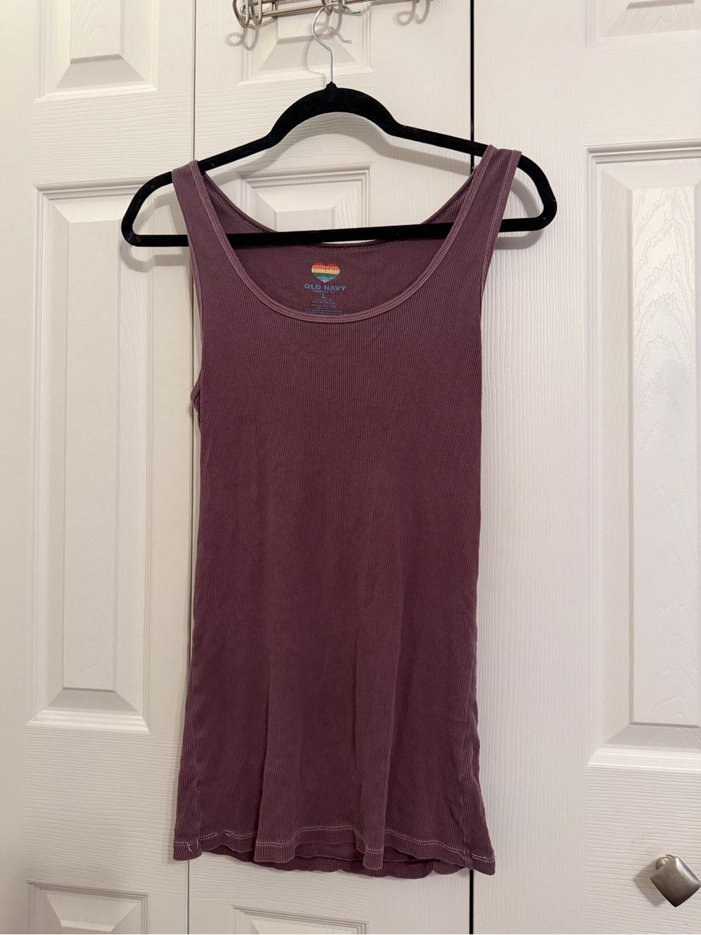 Old Navy Plum Ribbed Long Tank Top Fitted Stretch Layering Y2K Basic
